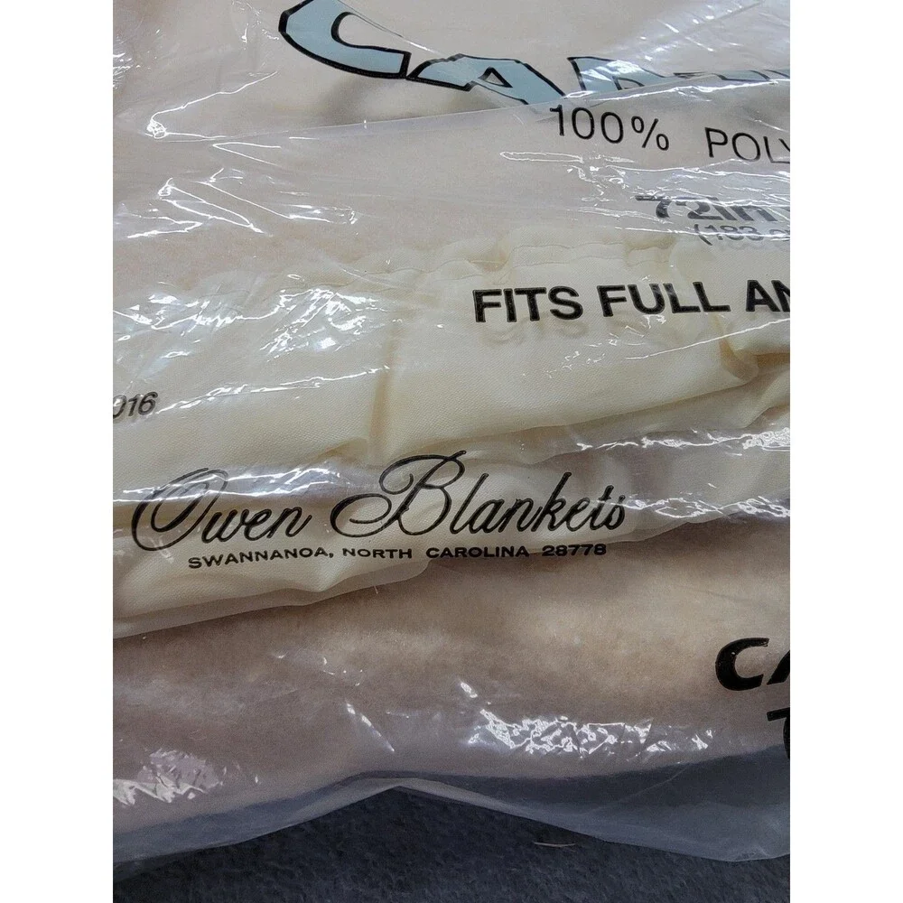 Owen Blankets Caprice Blanket Twin Full Bone‎ Cream Vintage 72x90 Polyester